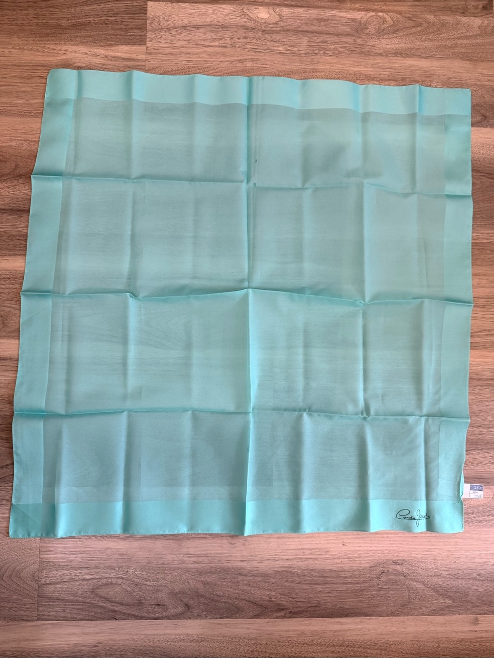 💫10/$25 • Vintage Cornelia James Turquoise Scarf - Picture 4 of 4